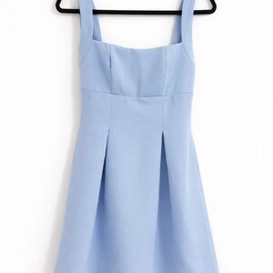 SHEIN Light Blue Square Neck Mini Dress